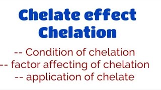 chelate Effect  Inorganic chemistry MSc 1 sem  full notes [upl. by Manning]