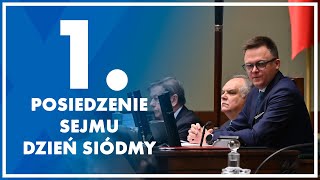 1 posiedzenie Sejmu  dzień siódmy 6 grudnia 2023 r [upl. by Aicenav534]