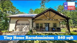 Tiny Home Barndominium Tour  1 Bedroom  1 Bath  840 sqft [upl. by Ayita]