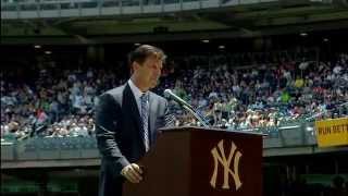 Tino Martinez addresses the crowd at Yankee Stadium after induction into Monument Park [upl. by Ykroc283]