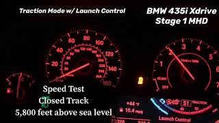 BMW 435i Xdrive Stage 1 MHD Speed Test [upl. by Ativet]