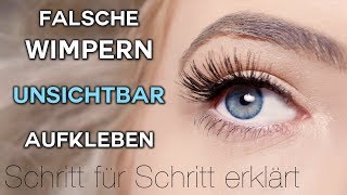 FALSCHE Wimpern UNSICHTBAR aufkleben  OHNE Lidstrich Schritt für Schritt erklärt  TheBeauty2go [upl. by Botti]