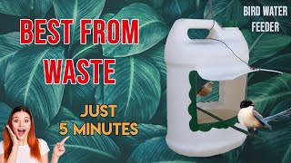 How to Make A Bird Water Feeder  DIY Homemade Bird Feeder  Waste Bottle Craft Best From Waste [upl. by Nerrawed122]