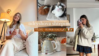 Ndryshoj shtepine  Hul heqim divanin roze pazar vjeshta erdhi nisem per te familja  VLOG [upl. by Ahsram]