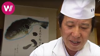 Fugu  how to prepare the deadly pufferfish as shown by quotUoseiquot chef Rikizo Okamoto  Tokyo [upl. by Karalee]