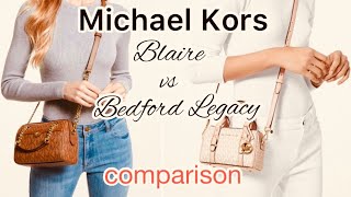 MK Blaire ExtraSmall Logo Satchel vs Bedford Extra Small Logo Crossbody Bag  Comparison [upl. by Smoht656]