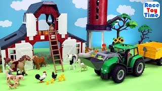 New Playmobil Red Barn with Silo Playset Build and Play plus Farm Animals Toys For Kids [upl. by Copland237]