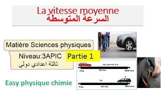 la vitesse moyenne 3 année collège partie 1 [upl. by Nnyleak]