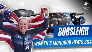 Bobsleigh  Womens Monobob Heat 3 amp 4  Full Replay  Beijing2022 [upl. by Femi]