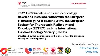 Revisión 2022 ESC Guidelines on cardiooncology developed in collaboration EHA the ESTRO and ICOS [upl. by Einahets]