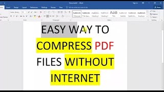 Easy way to compress PDF files without Internet using MS Word [upl. by Hcirteid]