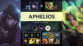 Aphelios ADC vs Zeri Quadra Kill Legendary  KR Master Patch 1418 [upl. by Lonergan764]