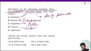 Which of the following examples show monocarpellary unilocular ovary with many ovules A Sesbania [upl. by Gilford]