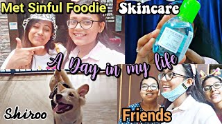 Day in my life💜I met my favorite youtuber SinfulFoodie😍SkinCareShiroo🐾CookingUnnatiShreya❤ [upl. by Ahsinav]