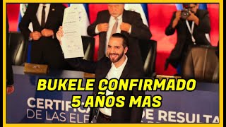 Bukele recibe certificación para la presidencia 20242  2029 Mantiene fuerte apoyo [upl. by Norre914]