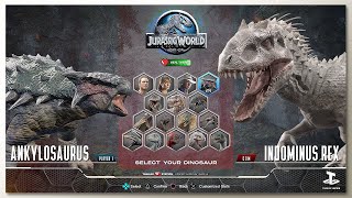 Indominus Rex vs Ankylosaurus with Healthbars [upl. by Neema913]