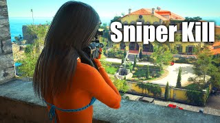 HITMAN Sapienza Sniper Kill Everyone Attack Of The Saints V4 Mod [upl. by Ahsinhoj]