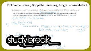 Einkommensteuer Doppelbesteuerung Progressionsvorbehalt  Unternehmensbesteuerung [upl. by Pradeep]