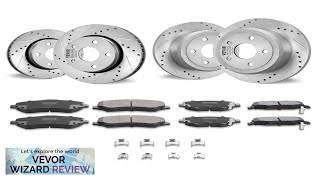 VEVOR Drilled Slotted FrontampRear Brake Rotors Pads Kit for 072017 Jeep Wrangler Review [upl. by Haldis]