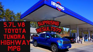 2018 Toyota Tundra 57L 4X4 Highway MPG loop Better than you would think Tundra Miles Per Gallon [upl. by Stephine725]