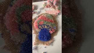 How I trim the yarn on my hand tufted mushroom rugs artwork ruglove diy rug process [upl. by Nivlag420]