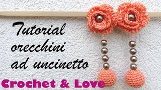 Tutorial orecchini ad uncinetto con perline sub Espanol [upl. by Drawe758]