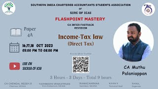 Paper 4A  IncomeTax law Direct Tax Fastrack Revision  Session 2 by CA Muthu Palaniappan [upl. by Fayth12]