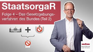 Das Gesetzgebungsverfahren des Bundes Teil 2  Staatsorganisationsrecht  Folge 4 [upl. by Lagasse]