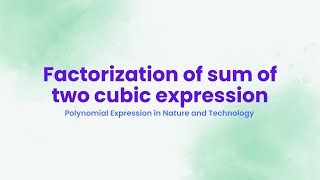 Class 9  Factorization of sum of two cubic expression  ELSS [upl. by Just]