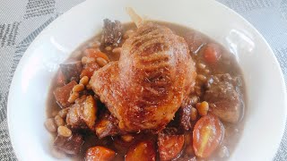 confit duck leg chorizo pork belly amp cannellini bean stew [upl. by Ingeberg]