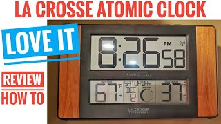 DETAILED REVIEW La Crosse Technology Atomic Clock with Outdoor Temperature Display I LOVE IT [upl. by Sinnylg]