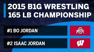 165 LBS 1 Bo Jordan Ohio State vs 2 Isaac Jordan Wisconsin  2015 B1G Wrestling Championship [upl. by Gib]