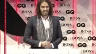 Russell Brands Nazi Uniform Comments Get Him Kicked Out of GQ Awards [upl. by Atilol827]