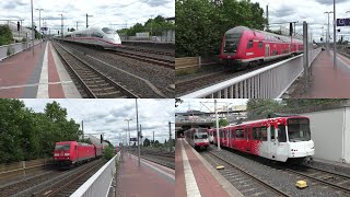 Bahnverkehr im Bahnhof SiegburgBonn mit ICE3M Br 146  Dostos Güterzug Stadtbahn und SBahn [upl. by Pump]