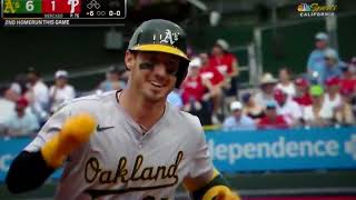 Oakland Athletics Brent Rooker hits 452 ft home run his 2nd bomb of game vs Philadelphia Phillies [upl. by Odareg168]