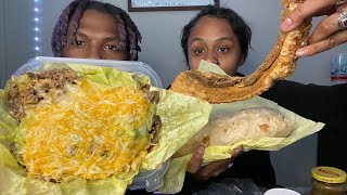 Carne Asada fries amp Bacon EggsampCheese Burrito plus Chicharrón MUKBANG [upl. by Docilu802]