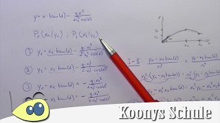 Schräger Wurf schweres Gleichungssystem mit 2 Punkten lösen [upl. by Htbazile]