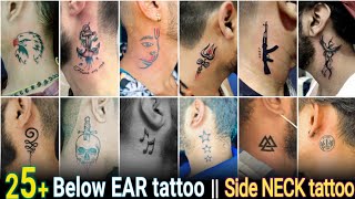 26 Below EAR tattoos  Side NECK tattoo designs  Behind the EAR tattoo ideas  Neck tattoos for Men [upl. by Doy878]