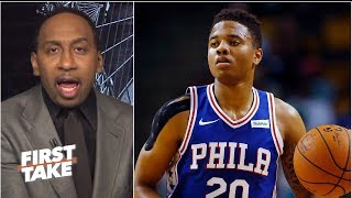 Markelle Fultz is the biggest bust in NBA history  Stephen A  First Take [upl. by Karolina111]