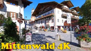 Mittenwald Germany Walking Tour 4K [upl. by Anohr980]