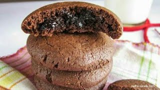 Chocolate lava cookiesDark fantasy Chocolate filled biscuit chocolate cookies recipe in Hindi [upl. by Fonsie]