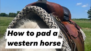 Western saddle pads and blankets How to pad a horse [upl. by Hebe]