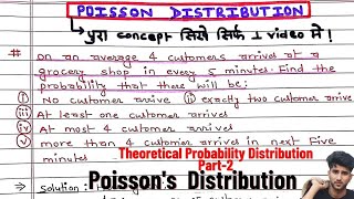 Poissons distributions  Theoretical Probability Distribution part2 MBS MBA MPA Engineering [upl. by Yenial413]