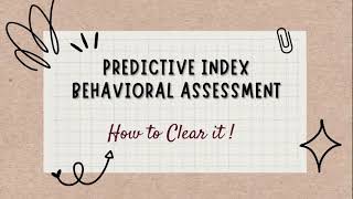 Predictive Index Behavioral Assessment Online Test for Interview Selection [upl. by Serrano]