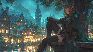 Relaxing Medieval Music with Rain Sounds  BardTavern Ambience Celtic Music Fantasy Medieval City [upl. by Nore]