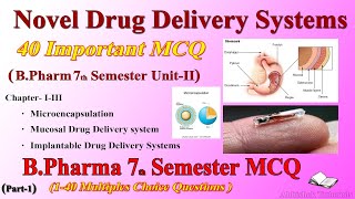 Novel Drug Delivery System NDDS  BP704T  Unit2 Part1  40 Important MCQ with answer MCQ [upl. by Nylanej]