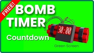 ✅ 30 Second Timer COUNTDOWN Dynamite Bomb Explosion Green Screen Stopwatch with Sound FREE Copyright [upl. by Figone]