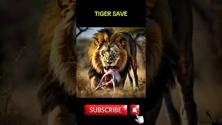 brave tiger save all animals subscribe viral short [upl. by Ayocat]