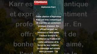 Cest ma part de bonheur dans la vie que je vais confier à ton coeur  Je taime  Alphonse Karr [upl. by Lisette]