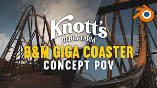 Knotts Berry Farm Giga Concept POV  Blender Coaster Animation  Gold Rush  Escape Designs [upl. by Arawaj]